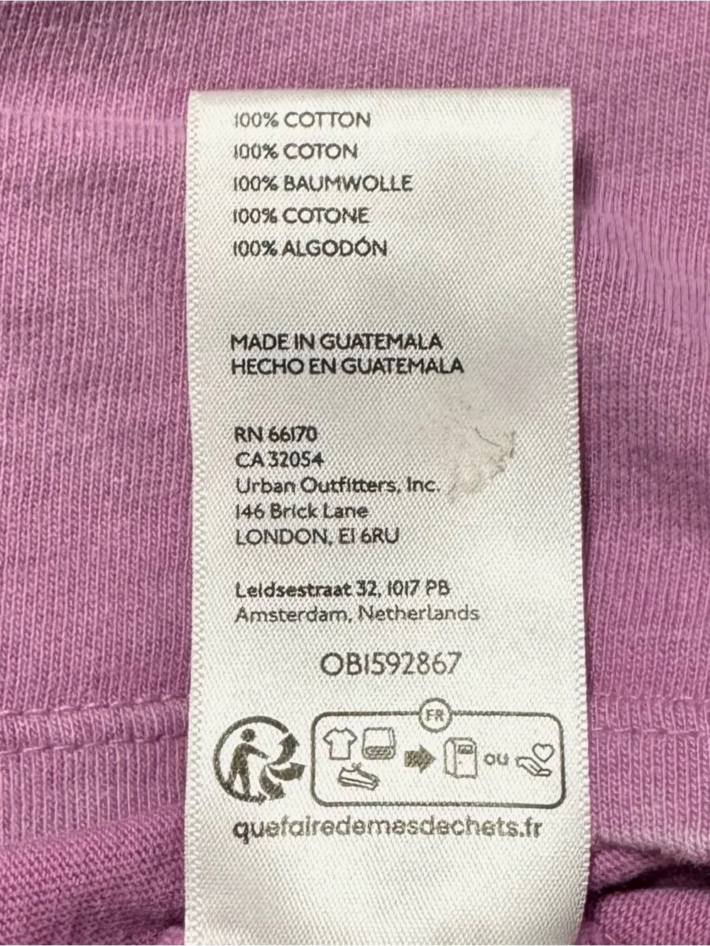 Free People We the Free Fade Into You Tee Cotton Pocket Long Sleeve Purple Pink